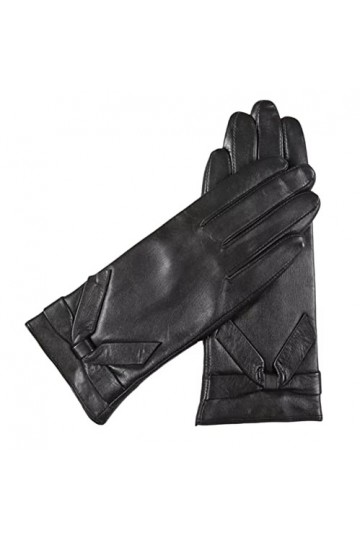 Femme En Gants DHiver Gants DHiver En Cuir Véritable Pour Femmes, Gants Noirs En Peau De Chèvre, Mitaines De Conduite, Noir
