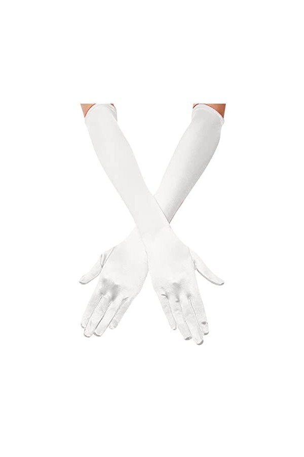 Roytil Gants Mitaines Hommes années 1920 mariée Satin Long Femmes Danse coudières opéra Longueur Doigt Gants Gants Color : G