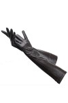 Gants multicolores pour femme, 50 cm de long, gants en cuir pour femme, gants en cuir, gants dhiver pour femmes au chaud