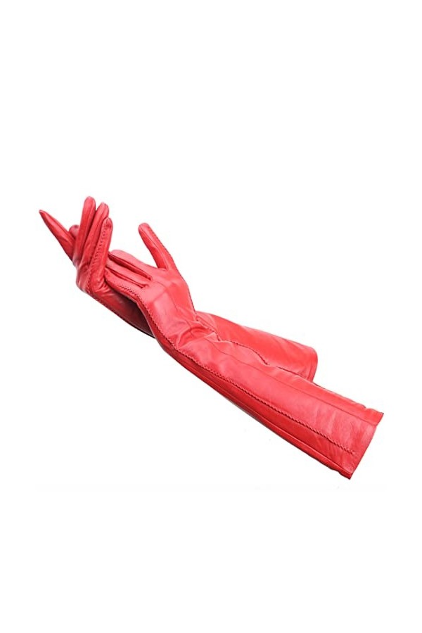 Gants multicolores pour femme, 50 cm de long, gants en cuir pour femme, gants en cuir, gants dhiver pour femmes au chaud