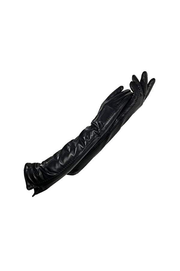 Gants dhiver pour femme en peau de mouton avec doublure en cachemire - Gants longs pour coudes et bras - Cuir véritable - Ti