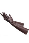 Gants multicolores pour femme, 50 cm de long, gants en cuir de mouton, gants dhiver pour femme, gardent au chaud