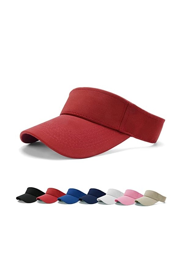 BLURBE Casquette Visière de Pare Soleil Réglable Unisexe Visière de Golf Tennis de Protection Solaire Chapeau Sport Hat pour 