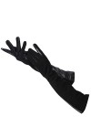 Gants dhiver longs en peau de mouton pour femme en daim pour garder au chaud, gris foncé, 6.5