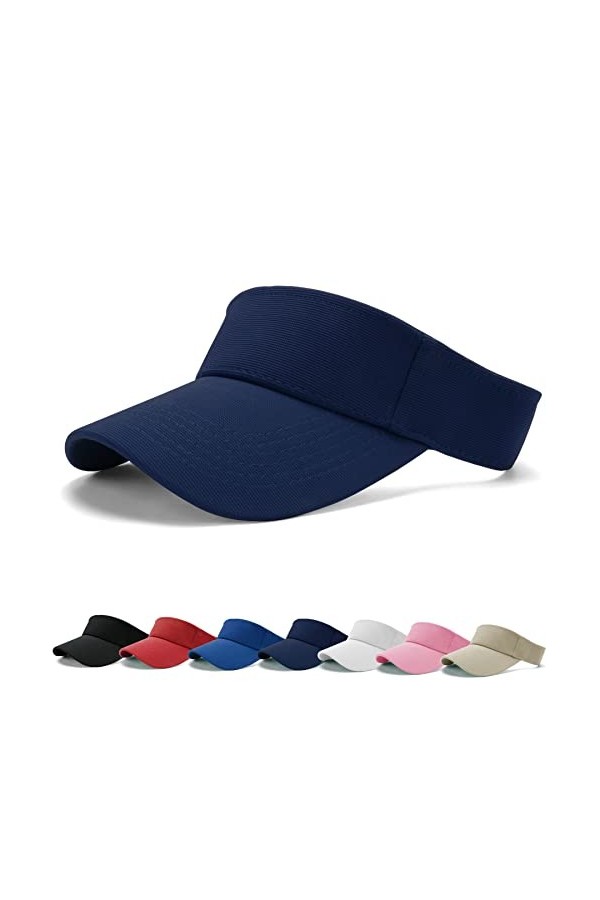 BLURBE Casquette Visière de Pare Soleil Réglable Unisexe Visière de Golf Tennis de Protection Solaire Chapeau Sport Hat pour 
