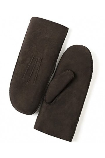 YISEVEN Femme Hiver Gants en Moufle en Cuir Peau de Mouton Véritable de Luxe Chaud Épais Doublure en Fourrure en Laine dAgne
