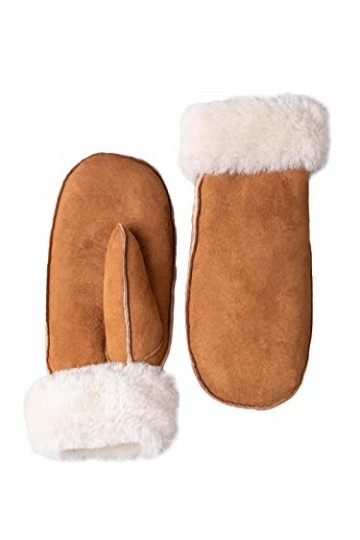 Moufles classiques en peau de mouton pour femme, peau, taille unique