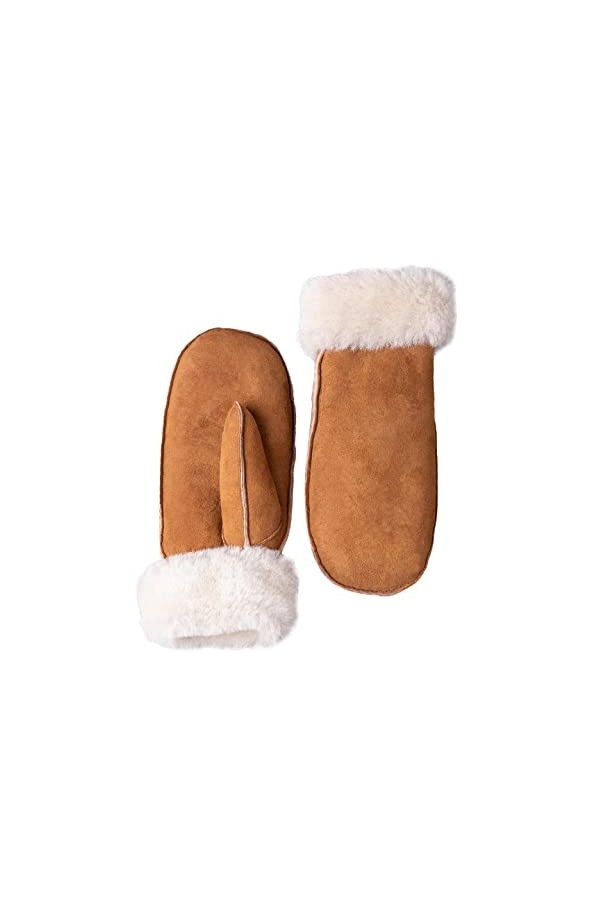 Moufles classiques en peau de mouton pour femme, peau, taille unique