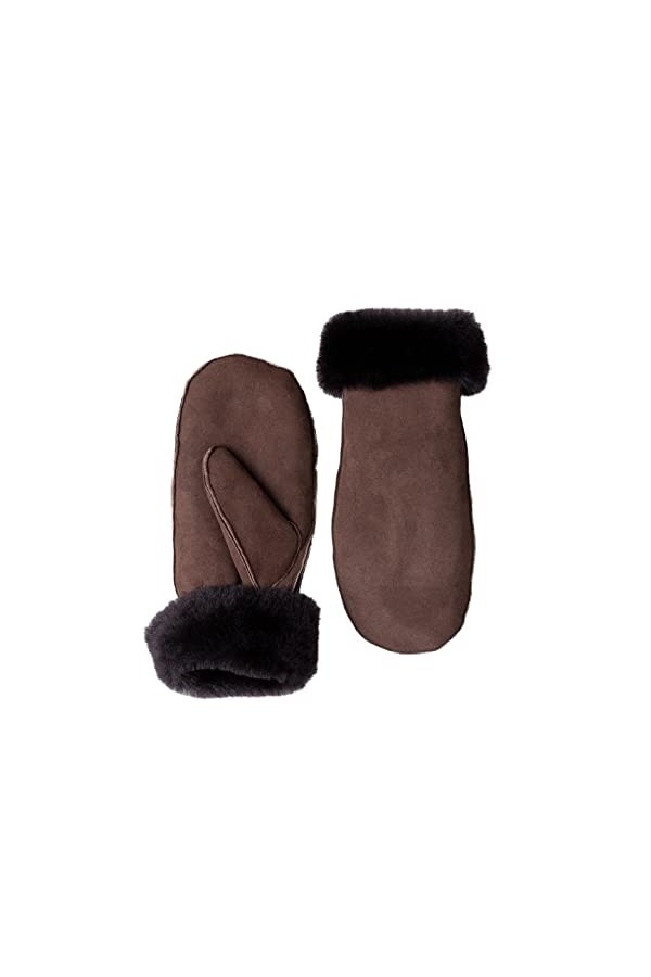 Moufles classiques en peau de mouton pour femme, peau, taille unique