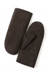 YISEVEN Femme Hiver Gants en Moufle en Cuir Peau de Mouton Véritable de Luxe Chaud Épais Doublure en Fourrure en Laine dAgne