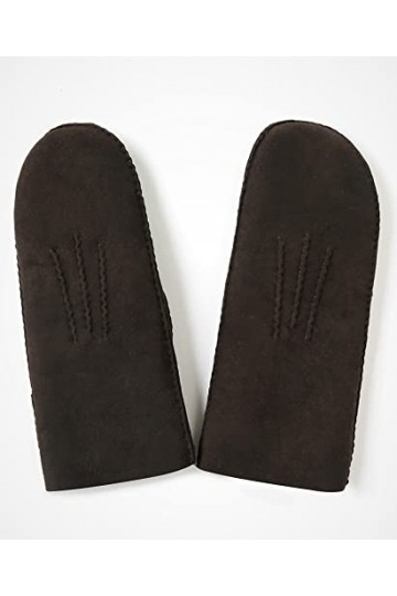 YISEVEN Femme Hiver Gants en Moufle en Cuir Peau de Mouton Véritable de Luxe Chaud Épais Doublure en Fourrure en Laine dAgne