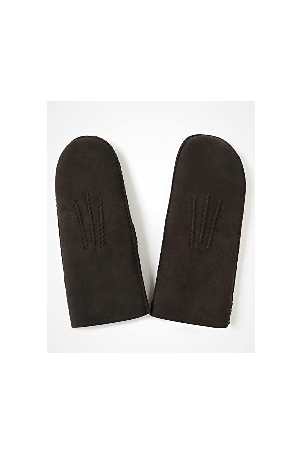 YISEVEN Femme Hiver Gants en Moufle en Cuir Peau de Mouton Véritable de Luxe Chaud Épais Doublure en Fourrure en Laine dAgne
