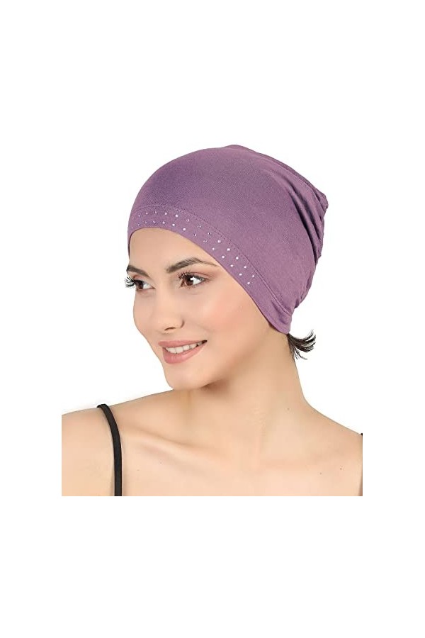 Deresina Headwear Unisexe Cotton Bonnet Essentiel avec Le Bijou Avant Bleu Ciel 