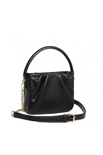 Miss Lulu Sac à bandoulière pour femme Concise en cuir synthétique, Noir