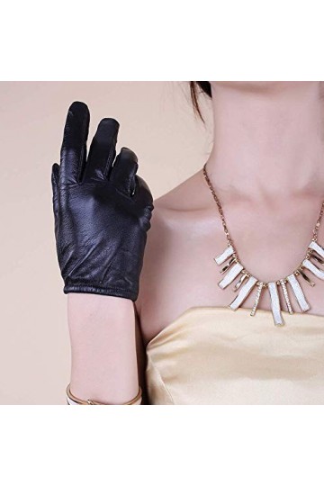 BUDBYU Nouveaux Gants en Cuir Femme Hiver Mince Version Coréenne De La Main Petits Gants à Écran Tactile De Chèvre Gants Déq