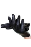 BUDBYU Gants en Cuir Féminin Écran Tactile Écran Tactile Conduite Vélo Simple Simple Court Hiver Plus Velvet Chaud en Peau De