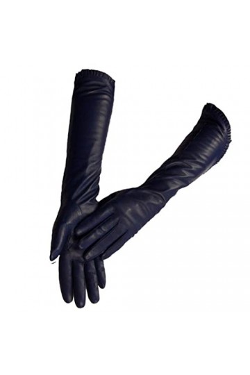 Gants dhiver tendance en peau de mouton pour femme - Moufles en cuir véritable - Style long pour garder au chaud
