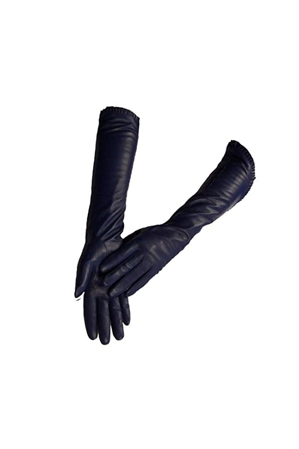 Gants dhiver tendance en peau de mouton pour femme - Moufles en cuir véritable - Style long pour garder au chaud