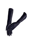 Gants dhiver tendance en peau de mouton pour femme - Moufles en cuir véritable - Style long pour garder au chaud