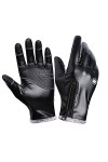 Hiver Hommes Gants En Cuir Femmes Mode Velours Noir Chaud Dames Coupe-Vent Antidérapant Doigt Complet Gants Color : L 