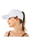 BLURBE Casquette de Baseball Femme - Queue Baseball Cap, Réglable Chapeau de Baseball en Queue de Cheval Anti-Soleil Plain Ca