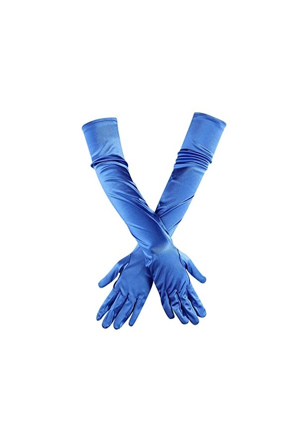 Roytil Gants Longueur Doigt coude opéra mariée Femmes Danse Gants en Satin Mitaines for Femmes Isolation par Temps Froid Col