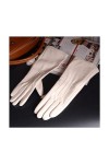 TJOIUY Gants dhiver 30 cm 12"Femmes Dames en Cuir véritable surélevé Coutures Blanc Moyen Longs Gants fête Gants de soirée