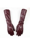 HEAITHpool Gants de 38 cm de long. Gants doigts en cuir coloré pour femme avec doublure en polaire pour rester au chaud en au