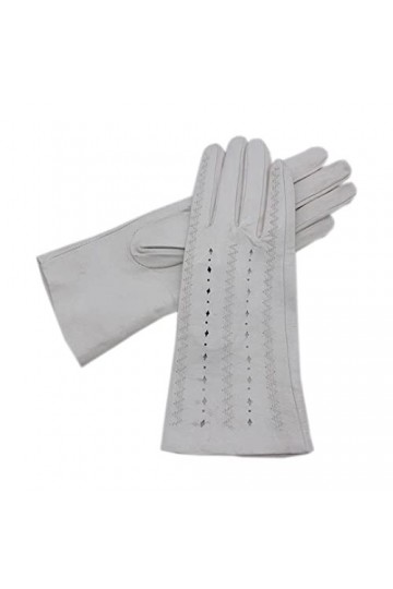 Gants en cuir pour femme en peau de mouton blanc non doublé