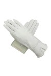 Gants en cuir pour femme en peau de mouton blanc non doublé