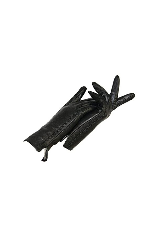 Gants dhiver pour femme en cuir véritable épais chaud pour femme doux doublure en laine de cerf