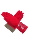 Gants dhiver pour femme - En peau de mouton - Rouge - Pour rester au chaud - Pour la conduite, le cyclisme, les sports de pl