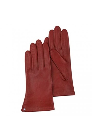 ISOTONER Gants cuir doublés soie femme,Marron,6.5 XS 