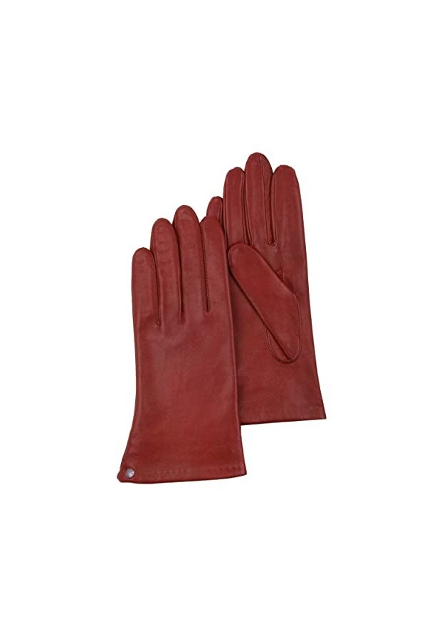 ISOTONER Gants cuir doublés soie femme,Marron,6.5 XS 