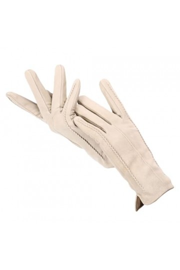 Touch Gloves Color Winter Gants en cuir pour femme en daim véritable 50 % cuir véritable 50 % moufles pour femme, Noir , 36
