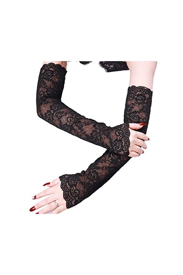 INGVY Gants dhiver semi-moufles en hiver doux et chaud en laine tricotée protège-bras gants courts doux et chauds gants de t