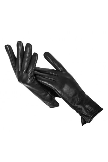 Buckskin Gants en cuir, gants en cuir noir, gants en cuir véritable pour femmes, mitaines dhiver en cuir pour femmes, Noir ,