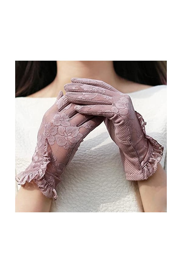 Gants de mode, protection contre le soleil dété pour femmes, gants de conduite et déquitation antidérapants en feuille de l