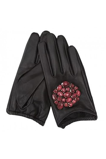Gants Femmegants DAutomne Et DHiver En Cuir Véritable Pour Femmes Gants En Peau De Chèvre Noirs Mitaines Chaudes Rouge M