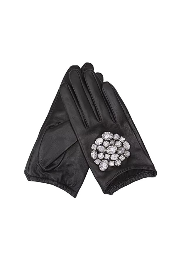 Gants Femmegants DAutomne Et DHiver En Cuir Véritable Pour Femmes Gants En Peau De Chèvre Noirs Mitaines Chaudes Rouge M