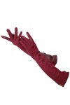 Gants pour femmes, gants en cuir pour femmes, gants dhiver longs pour femmes, gris foncé, XS