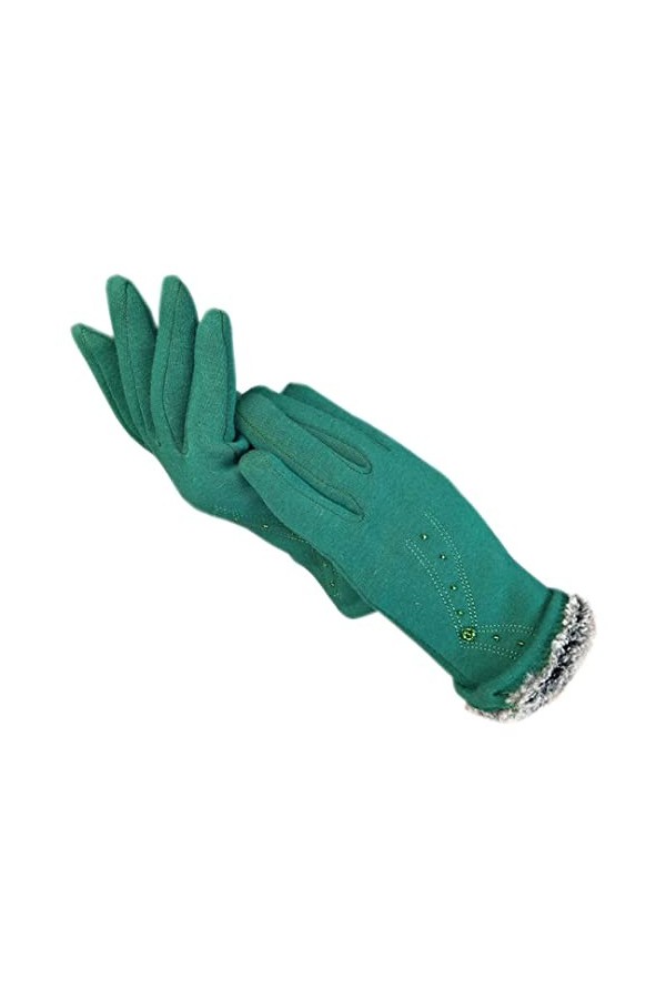 Gants dhiver pour femme en tissu cachemire inversé imitation fourrure de lapin Gants chauds épais