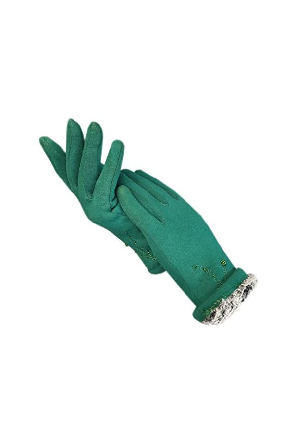 Gants dhiver pour femme en tissu cachemire inversé imitation fourrure de lapin Gants chauds épais