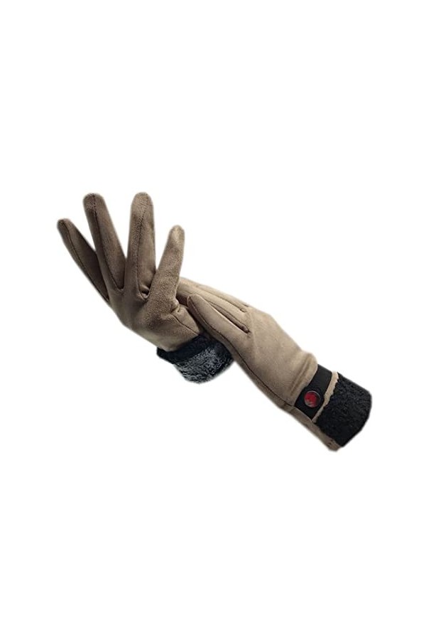 Gants dhiver pour femme en daim chaud et épais