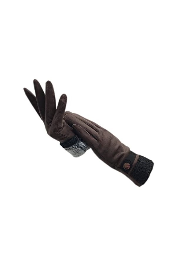 Gants dhiver pour femme en daim chaud et épais