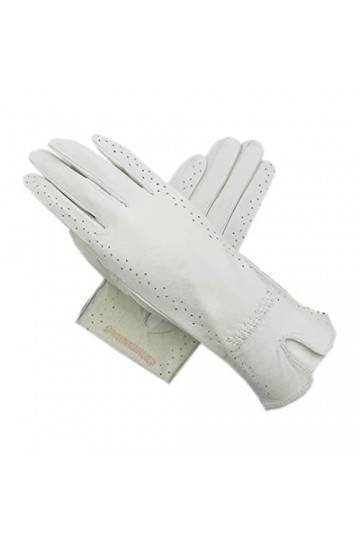 Spring Gants en cuir pour femme en peau de mouton avec doublure unique Blanc