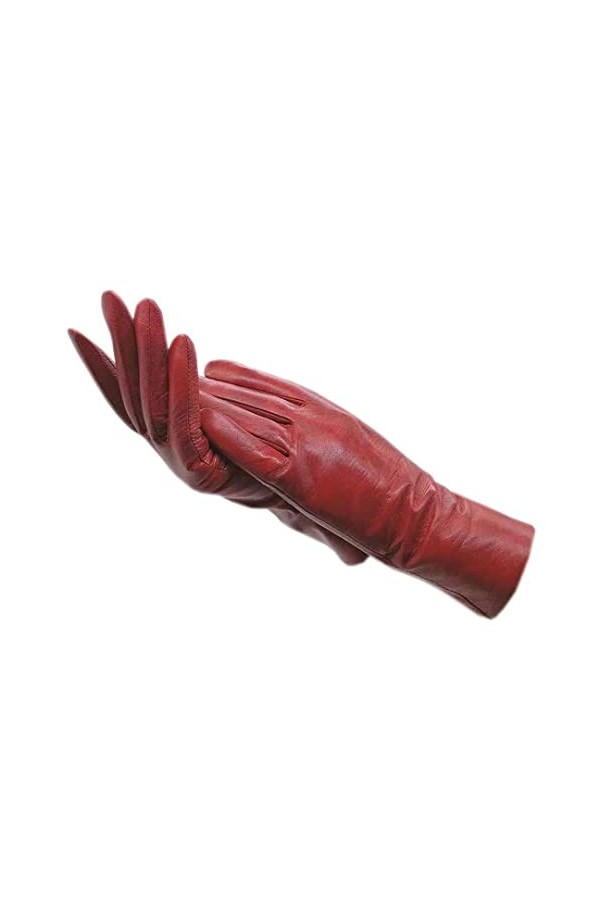 Gants dhiver en peau de mouton pour femme Rouge Taille 8