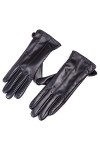 Gants dhiver en cuir pour femme avec doublure épaisse et chaude pour écran tactile, bordeaux, M