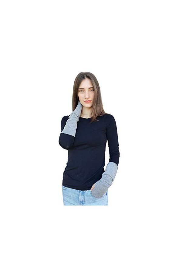 Mitaines Gants Femme Hiver Sans Doigts 100% Cachemire