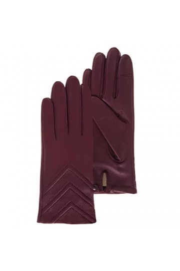 Isotoner Gants femme tactiles en cuir dagneau pleine fleur - doublés soie